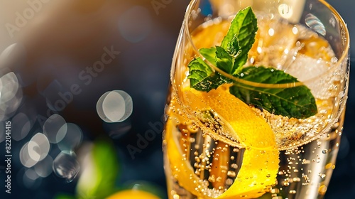 Sparkling Cocktail with Lemon Twist