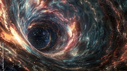 A black hole in the center of a galaxy. Suitable for science and space concepts