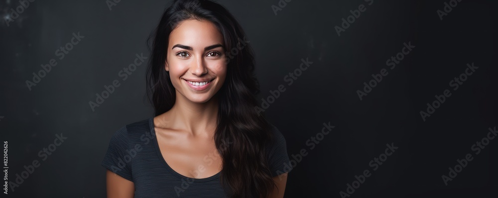 Charcoal background Happy european white Woman realistic person portrait of young beautiful Smiling Woman Isolated on Background ethnic diversity equality 