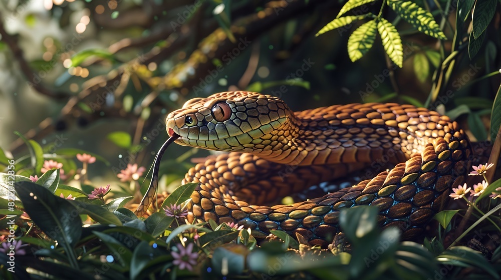 Obraz premium An snake in forest