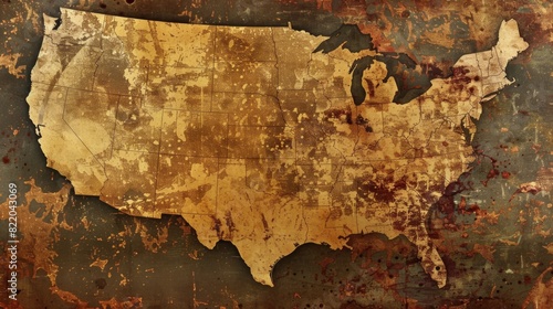 Usa map background illustration generated by AI