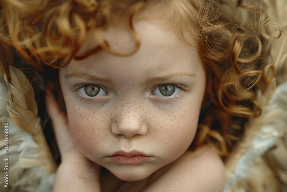 Close-up portrait of a child with freckles. Suitable for various child-related themes Close-up portrait of a child with freckles. Suitable for various child-related themes