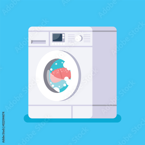 Brain washed in washing machine. Propaganda. Clean mind. Brainwashing concept