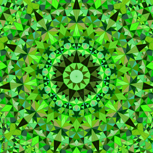 Dynamic polygonal abstract geometrical round tiled mosaic background - circular hypnotic colorful vector illustration with triangle tiles