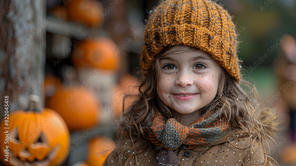 Halloween Night Children in Exciting Costumes Going DoortoDoor for Trick or Treats Halloween Night Children in Exciting Costumes Going DoortoDoor for Trick or Treats