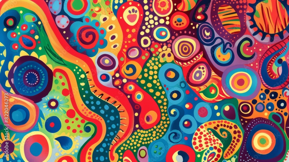 Random patterns of color create a playful and whimsical background. Random patterns of color create a playful and whimsical background.