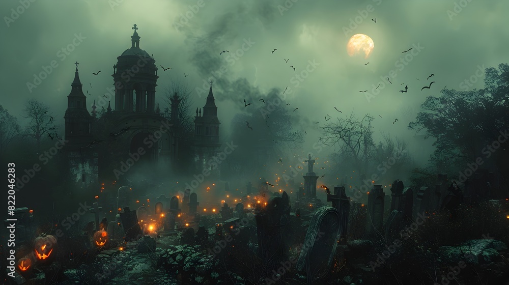 Halloween Night in a Graveyard A Haunting Tribute to Ancestors and Samhain Traditions