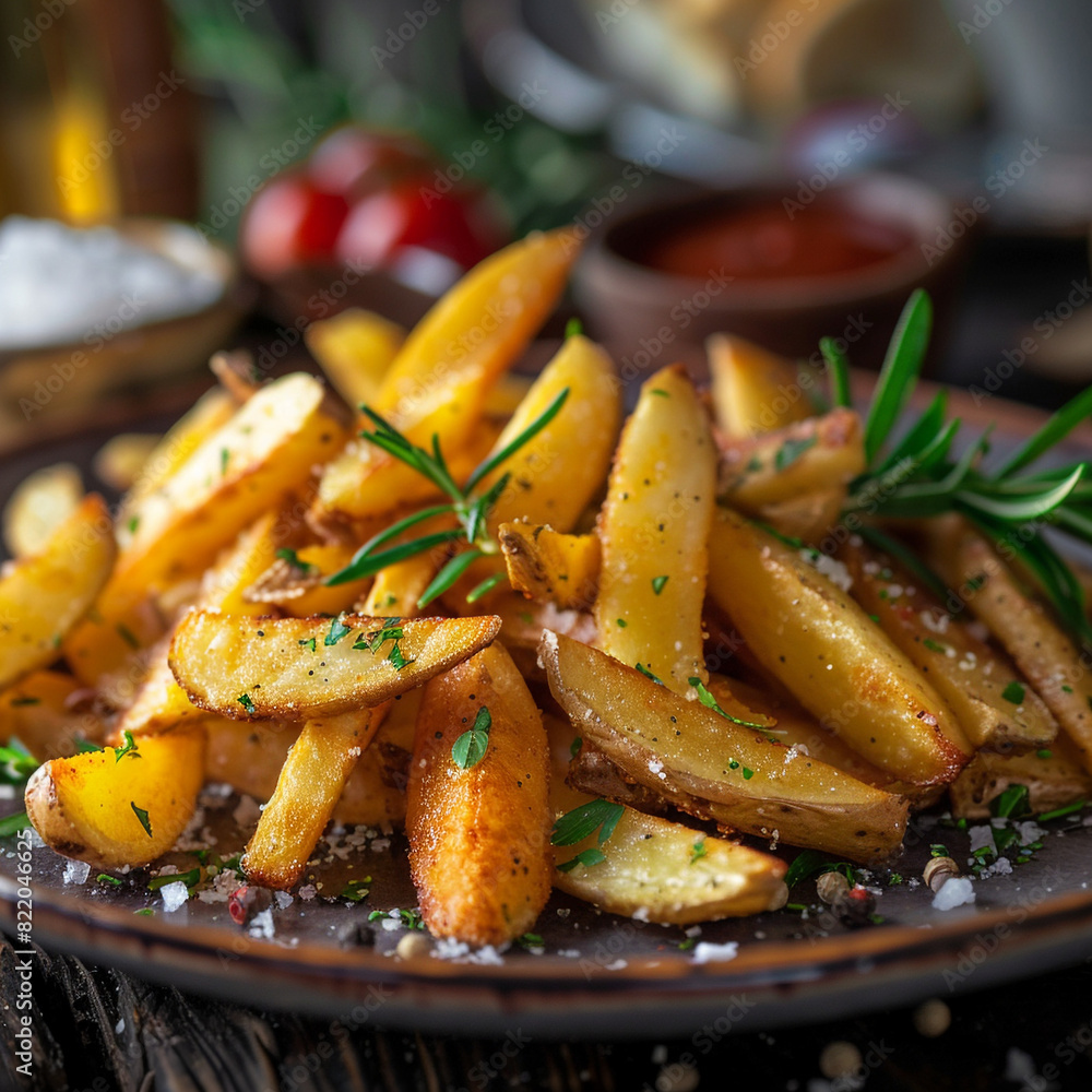 Сrispy golden fries, generative ai Сrispy golden fries, generative ai