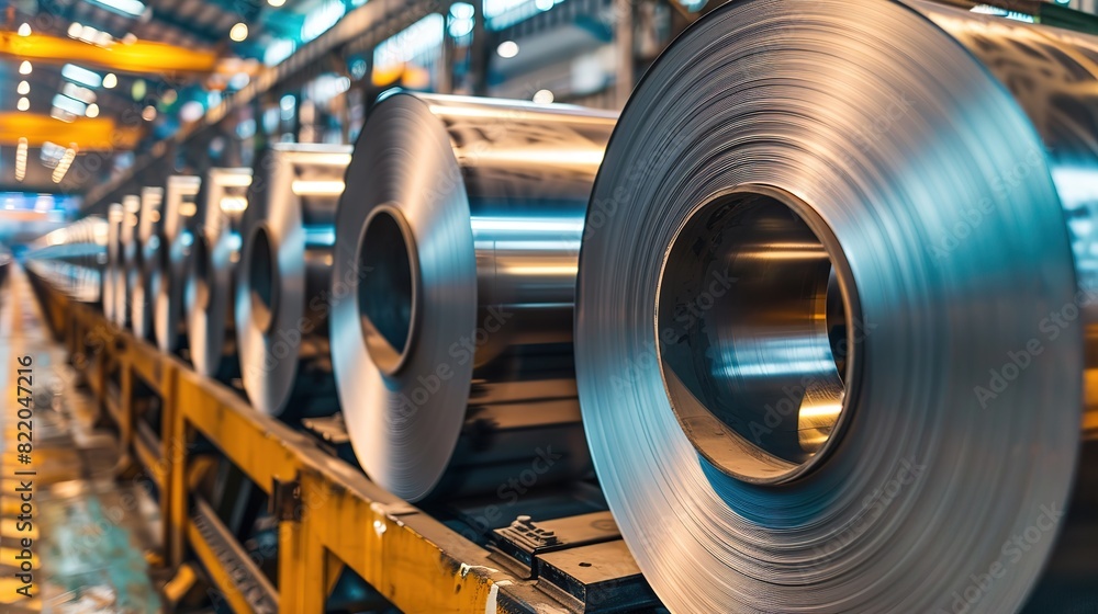 Fototapeta premium Steel factory with Steel coil stock