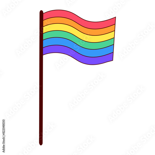 Pride Flag Waving: Emblem of LGBTQ+ Unity and Diversity