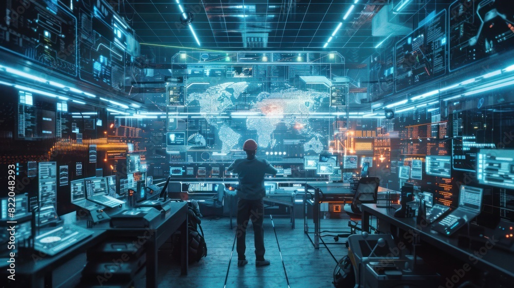 In the future, engineers and animal robots work together in heavy industrial plants to digitize data to form a digital twin. In the future, engineers and animal robots work together in heavy industrial plants to digitize data to form a digital twin.