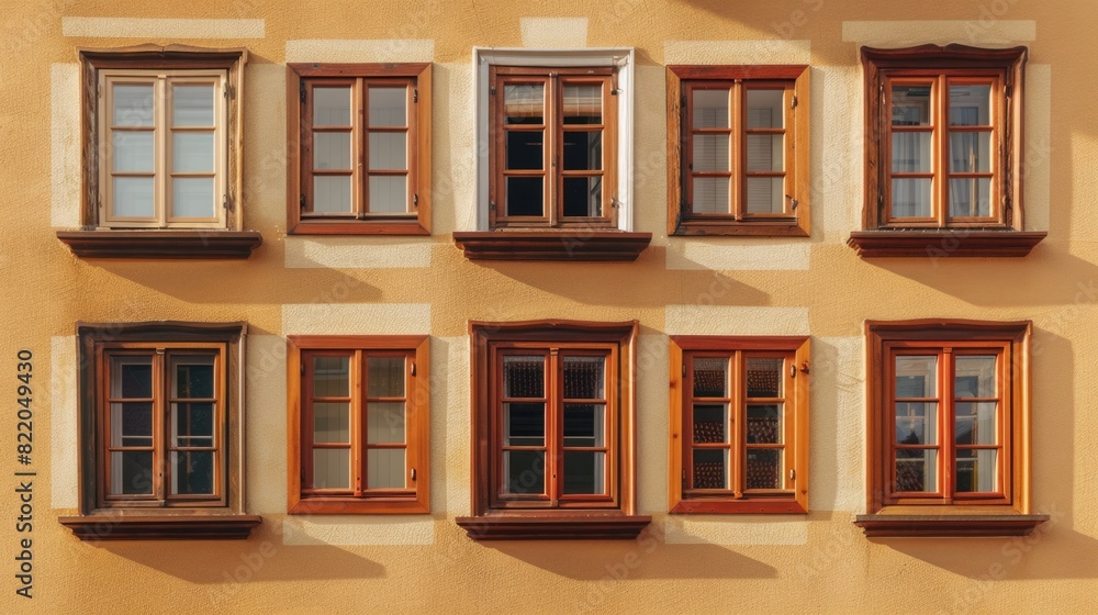A building with multiple windows, suitable for architectural concepts