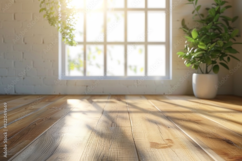 Interior background with wooden floor created with generative ai Interior background with wooden floor created with generative ai