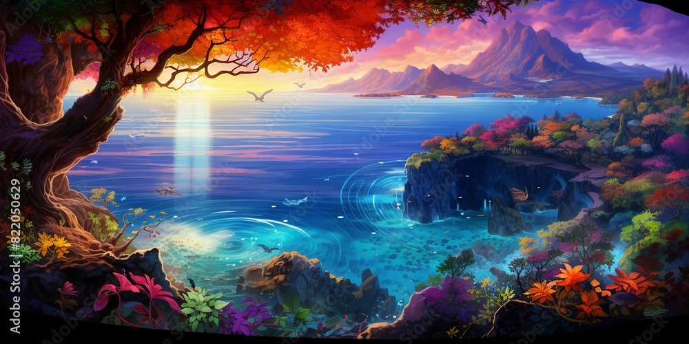 an evening beach scene with palm trees silhouetted against the colorful sunset sky, offering a picturesque setting for relaxation. an evening beach scene with palm trees silhouetted against the colorful sunset sky, offering a picturesque setting for relaxation.