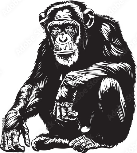 chimpanzee chimp vector transparent background photo