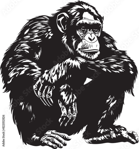 chimpanzee chimp vector transparent background photo