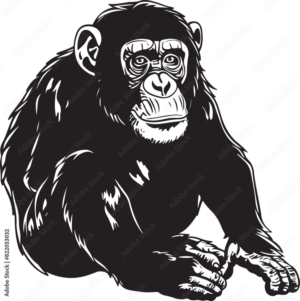 Obraz premium chimpanzee chimp vector transparent background