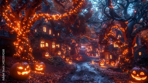 TrickorTreating in an Enchanted Forest Glowing with JackoLanterns