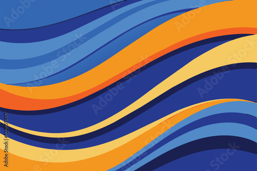 Abstract blue and orange wave vector background