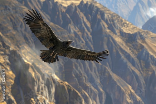 A majestic bird soaring over a scenic mountain range. Perfect for nature-themed designs