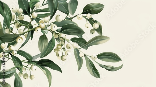 Close up of a plant with white flowers. Perfect for botanical projects