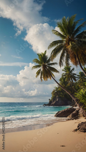 Beach Getaway Banner  Idyllic Tropical Landscape