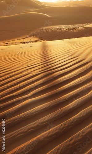 Abstract Desert At Sunset With Long Shadows Photorealistic HD