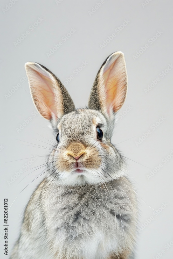 Obraz premium Close up image of a rabbit on a white background. Perfect for animal lovers and Easter-themed projects