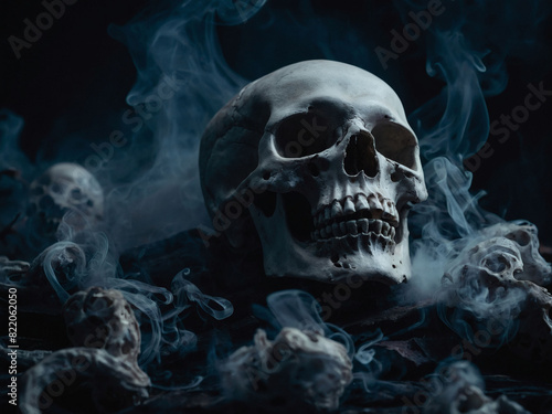 Chilling Ghostly Presence, Smoke Skulls Banner