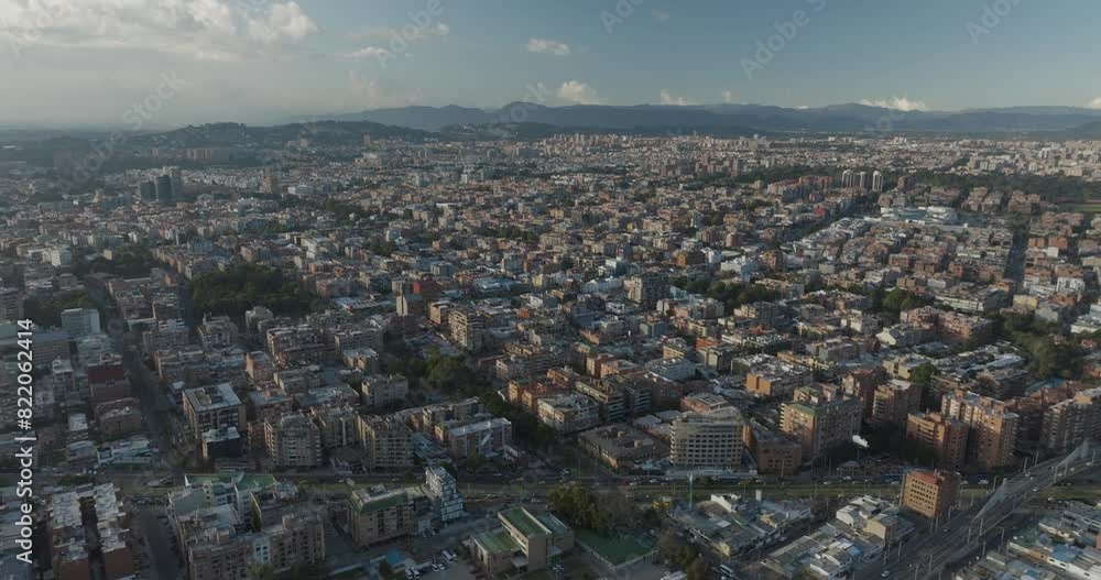 Aerial view of sprawling urban cityscape with mountains and roads, Bogota, Colombia. Aerial view of sprawling urban cityscape with mountains and roads, Bogota, Colombia.