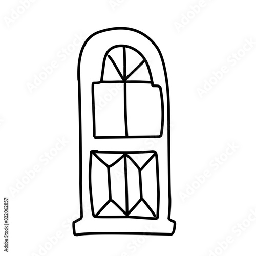 hand drawn door line icon