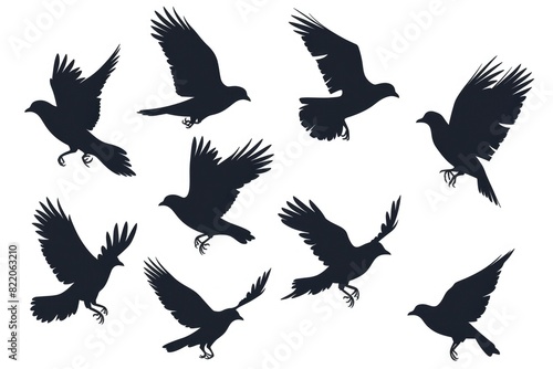 A group of birds soaring in the sky. Suitable for nature or freedom concepts