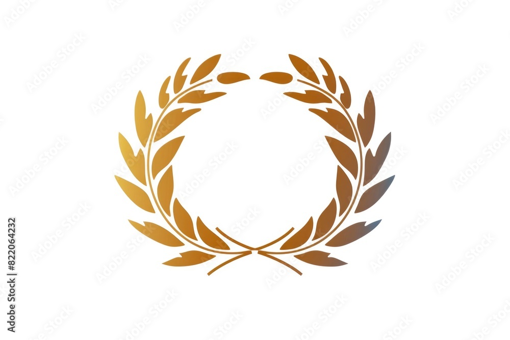 Elegant gold laurel wreath on a clean white background, perfect for awards and recognition designs Elegant gold laurel wreath on a clean white background, perfect for awards and recognition designs