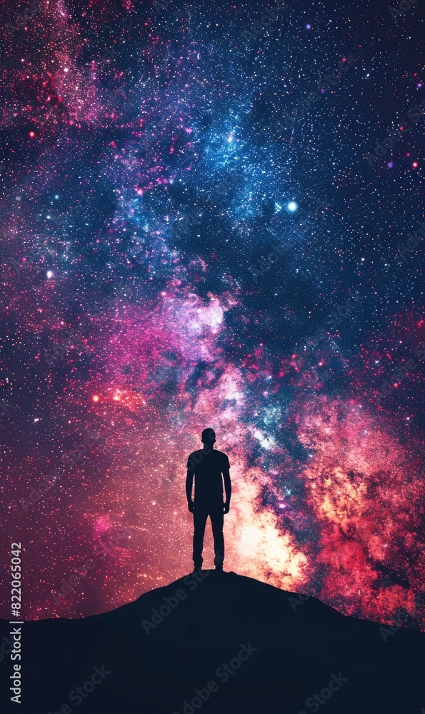 Fototapeta premium Abstract Galaxy-Themed Landscape,Photorealistic HD