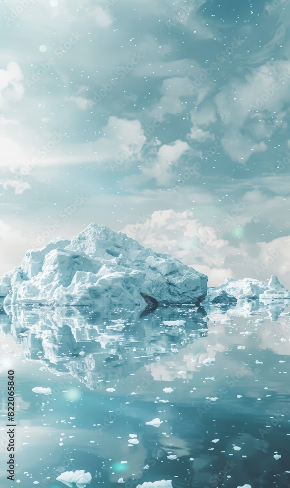 Abstract Icebergs In A Polar Landscape,Photorealistic HD Abstract Icebergs In A Polar Landscape,Photorealistic HD