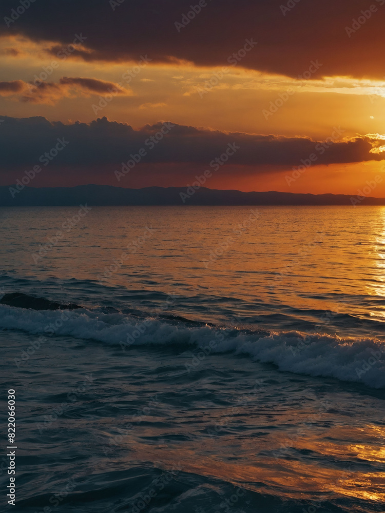 Classic sunset panorama over the sea Classic sunset panorama over the sea