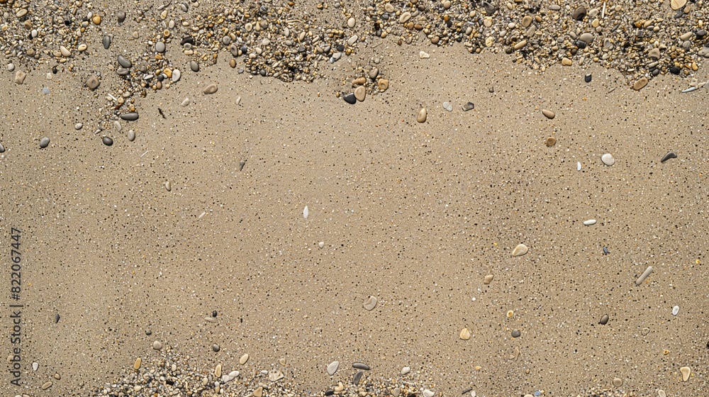 Closeup of Sandy Beach with Pebbles Closeup of Sandy Beach with Pebbles