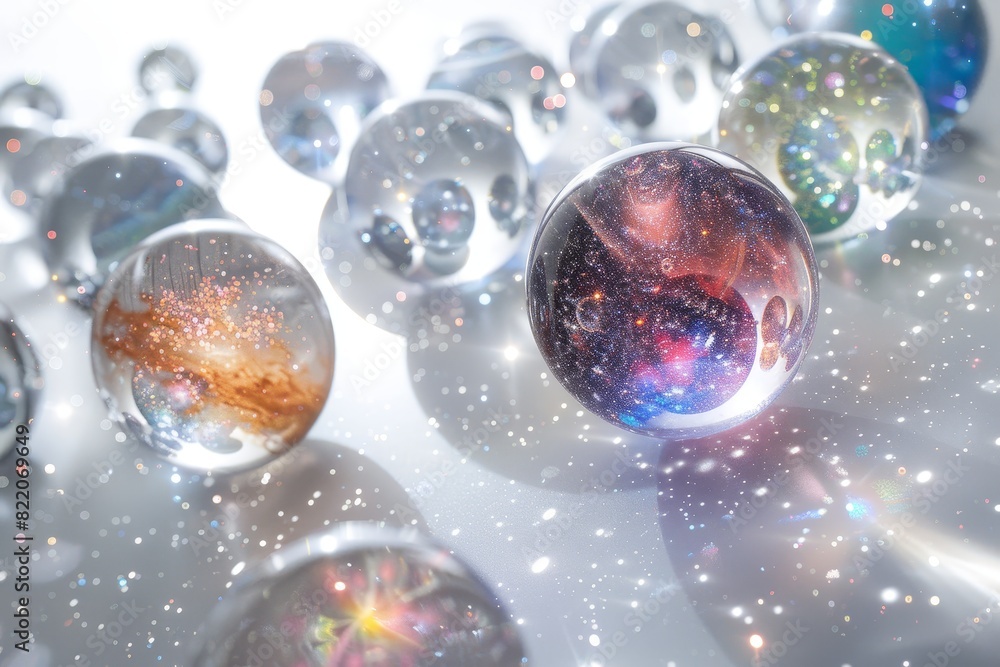 custom made wallpaper toronto digitalRealistic photograph of a complete Multiverse concepts,solid stark white background, focused lighting