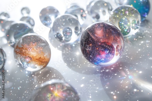 Wallpaper Mural Realistic photograph of a complete Multiverse concepts,solid stark white background, focused lighting Torontodigital.ca