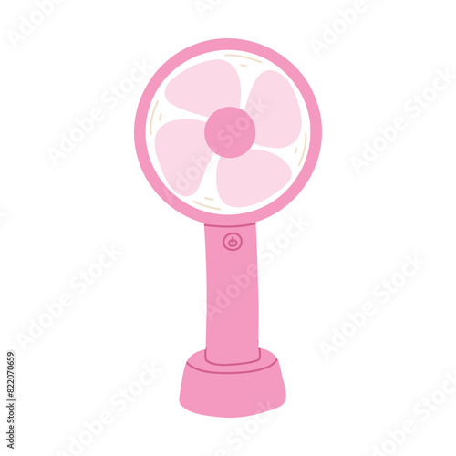 Table fan hand fan in flat style. Modern electric fan vector illustration.