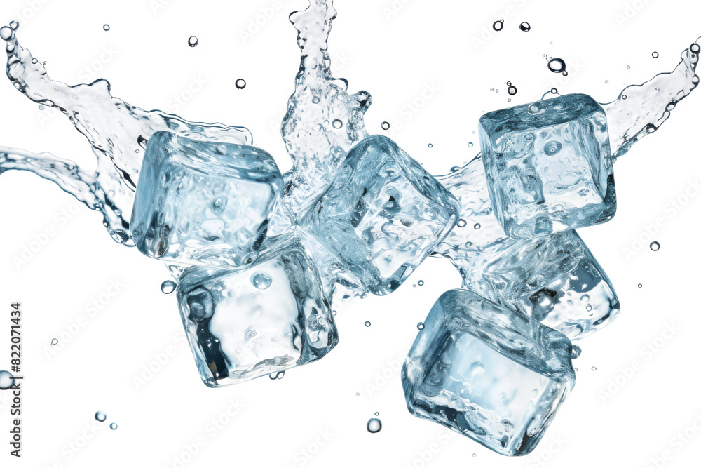 Ephemeral Dance of Ice and Water on a Clear PNG or White Background. Ephemeral Dance of Ice and Water on a Clear PNG or White Background.
