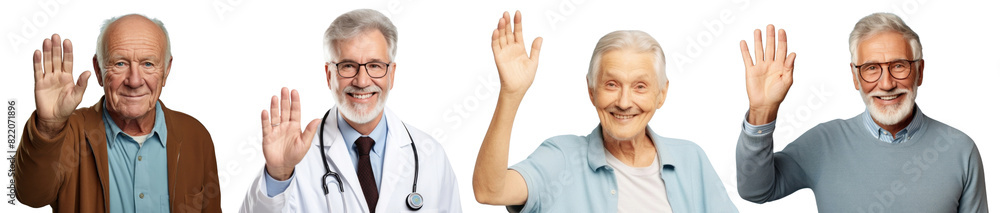 Senior man portrait png on transparent background Senior man portrait png on transparent background