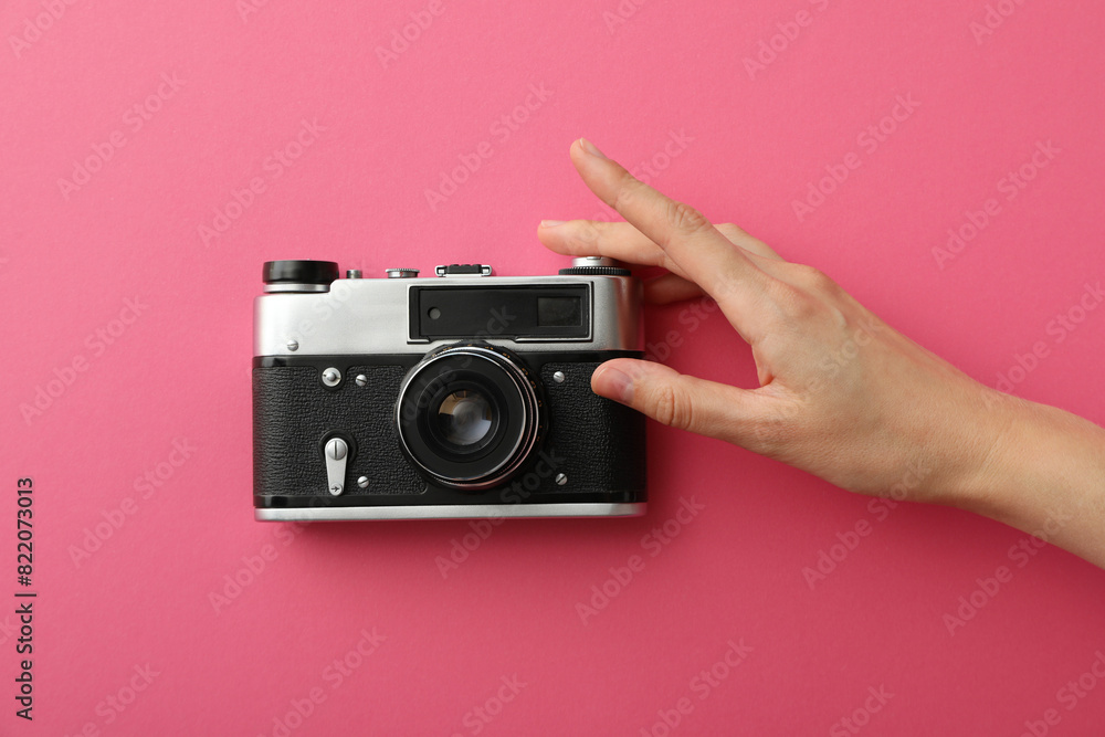 Retro camera, photo shooting on retro camera Retro camera, photo shooting on retro camera