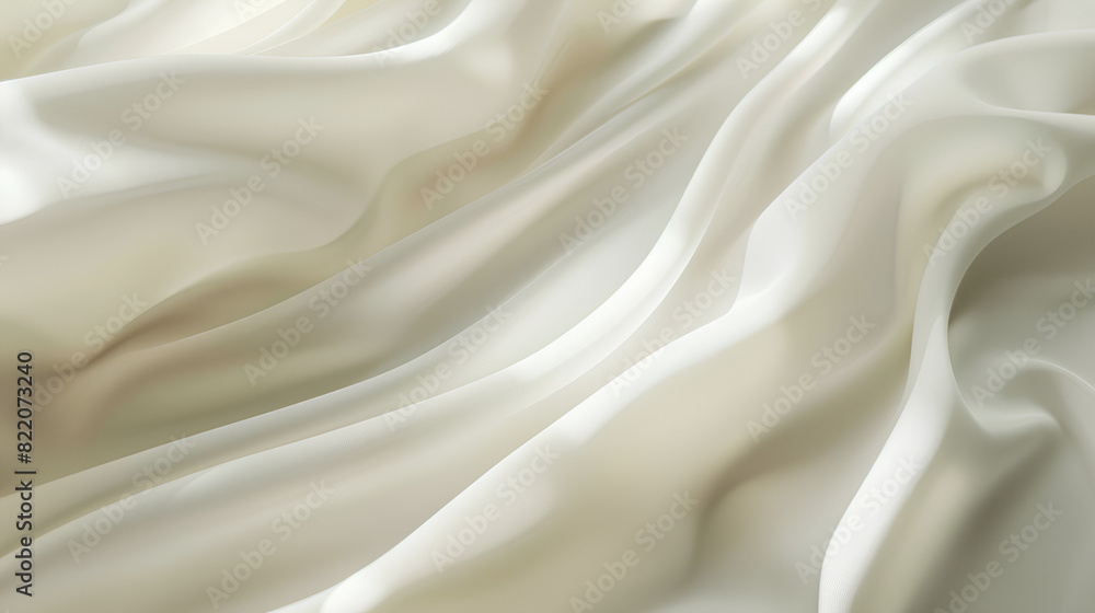 Fototapeta premium A closeup of white silk fabric, with a blurred background that creates an elegant and luxurious feel.