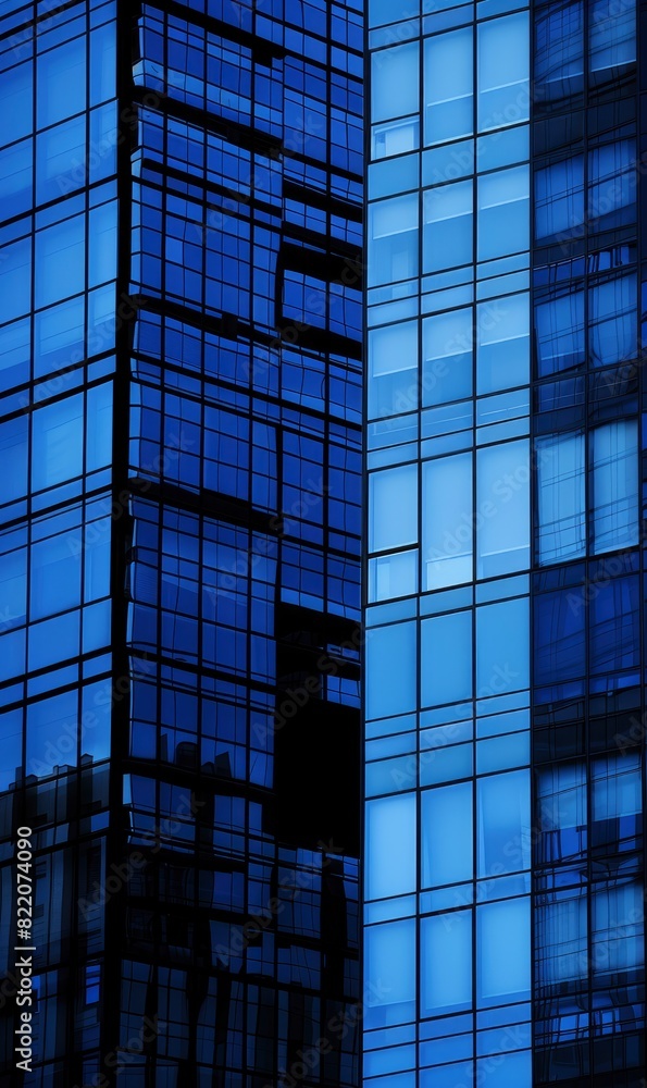 Blue Abstract Architectural Forms,Photorealistic HD