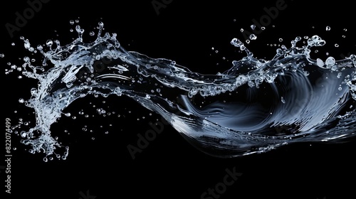 A splash of water with a dark background