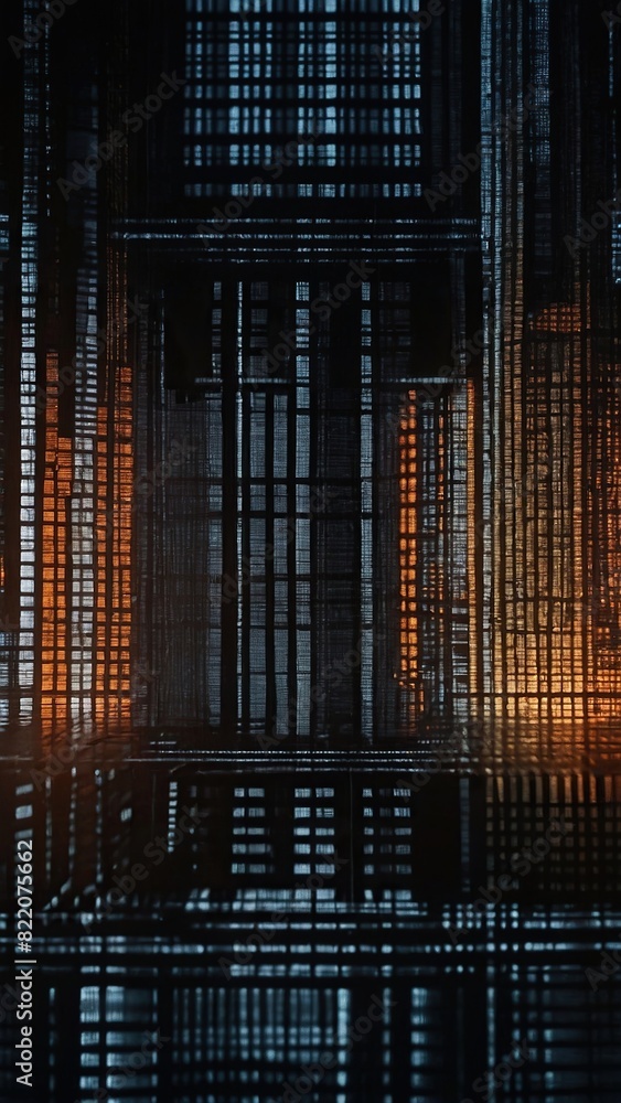 Obraz premium Digital pixelated or bit patterns symbolizing data and communication.