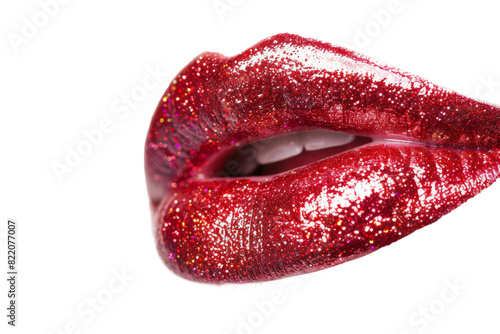 Ruby Lip Gloss On Transparent Background.