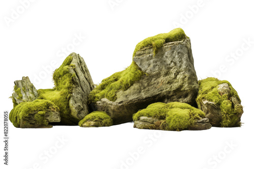 Enchanted Mossy Wonderland on a Clear PNG or White Background.