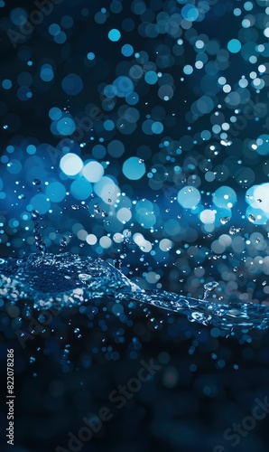 Blue Abstract Cosmic Waves,Photorealistic HD